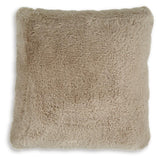 Gariland Taupe Pillow side angle showing texture and zipper