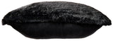 Back view of Gariland Black Pillow with solid fabric reverse