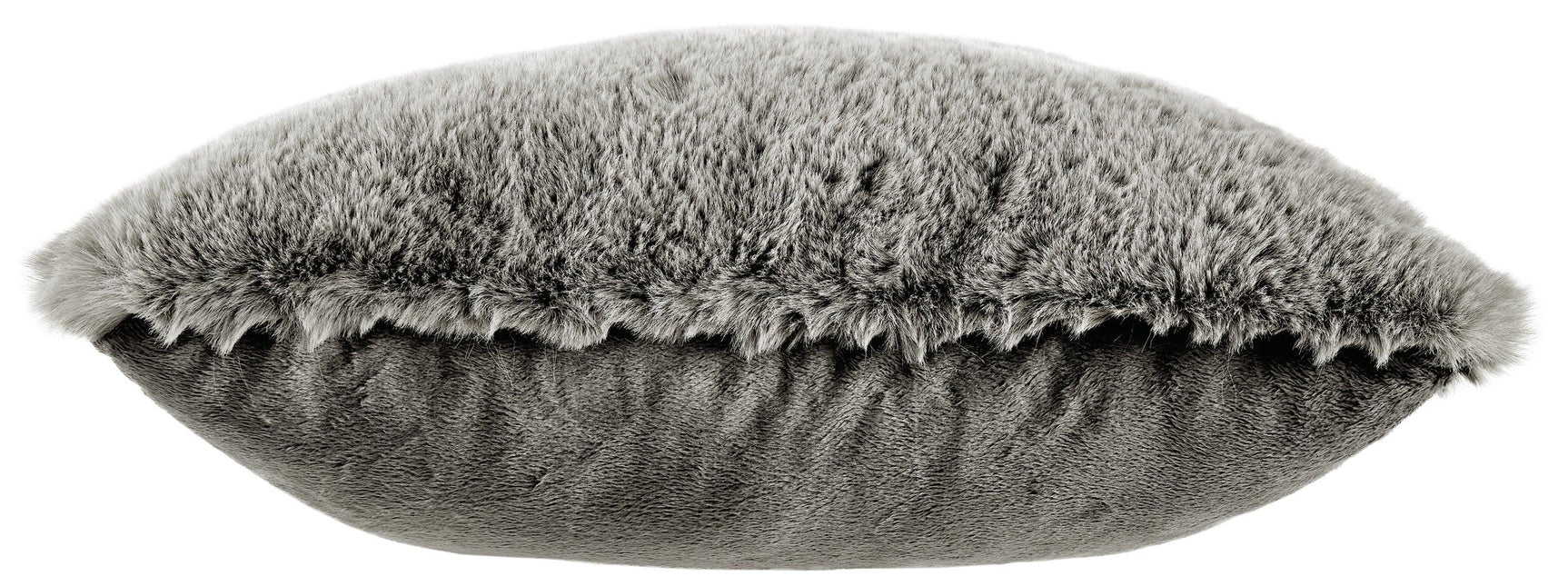 Gariland Gray Pillow back view displaying solid fabric reverse