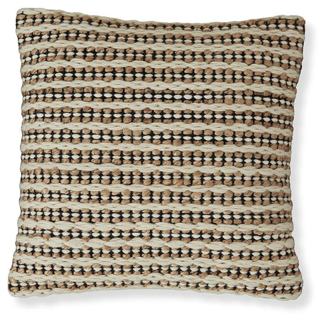 Nealington pillow back view showing ivory cotton reverse