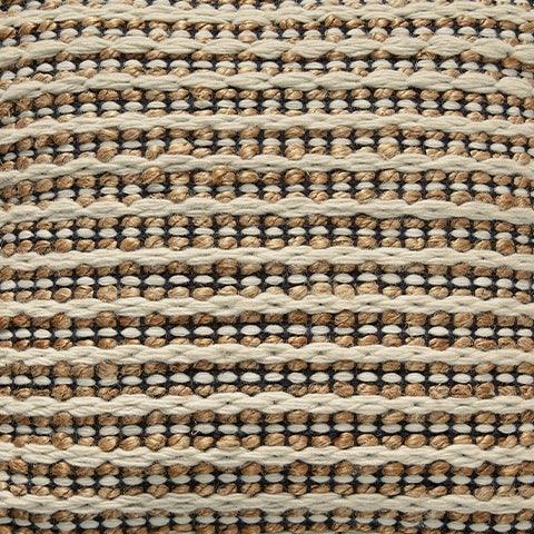 Nealington pillow fabric swatch showing striped wool and jute texture