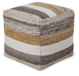 Top view of Josalind Multi Pouf displaying handwoven texture