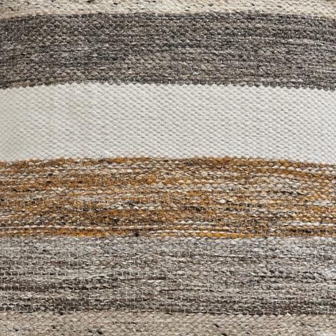 Fabric swatch of Josalind pouf showing multi-colored stripes