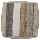 Close-up of Josalind pouf zipper and fabric pattern