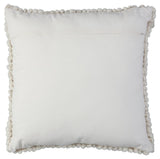 Aavie Ivory Pillow close-up on zipper closure