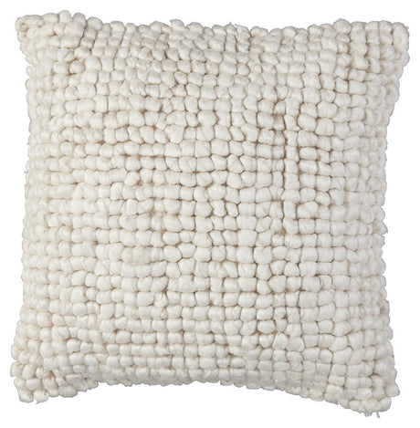 Aavie Ivory Pillow side angle showing texture