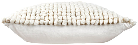 Aavie Ivory Pillow back view solid cotton reverse