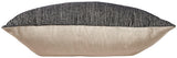 Edelmont black and linen striped pillow back view