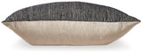 Back view of Edelmont Black and Linen Striped Pillow