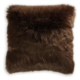 Bellethrone Brown Faux Fur Pillow side view