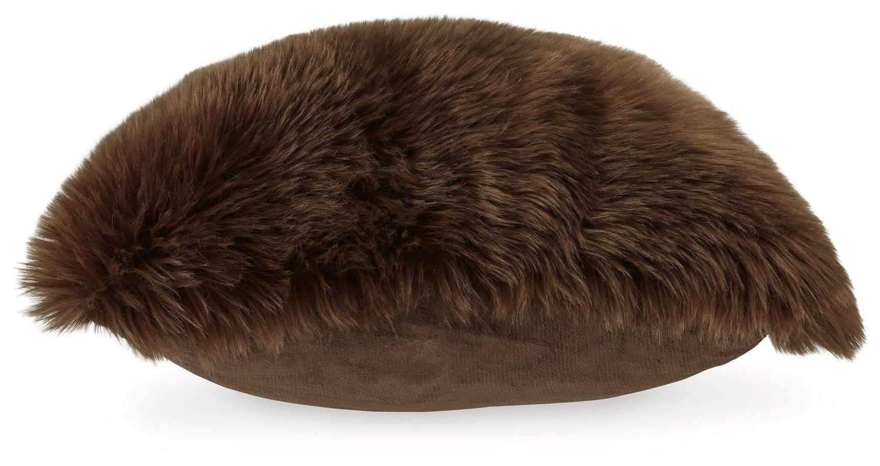 Bellethrone Brown Faux Fur Pillow back view