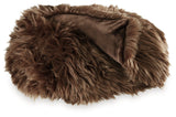 Close-up of Bellethrone brown throw fabric and texture