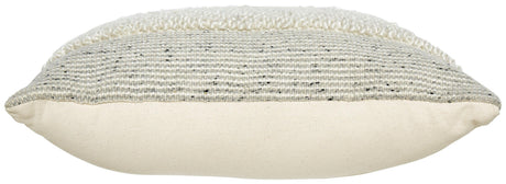 Rowcher Gray and White pillow back view