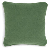 Close-up of zipper closure on Rustingmere Green Pillow