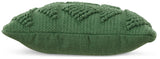 Back view of Rustingmere Green Pillow showing solid green reverse