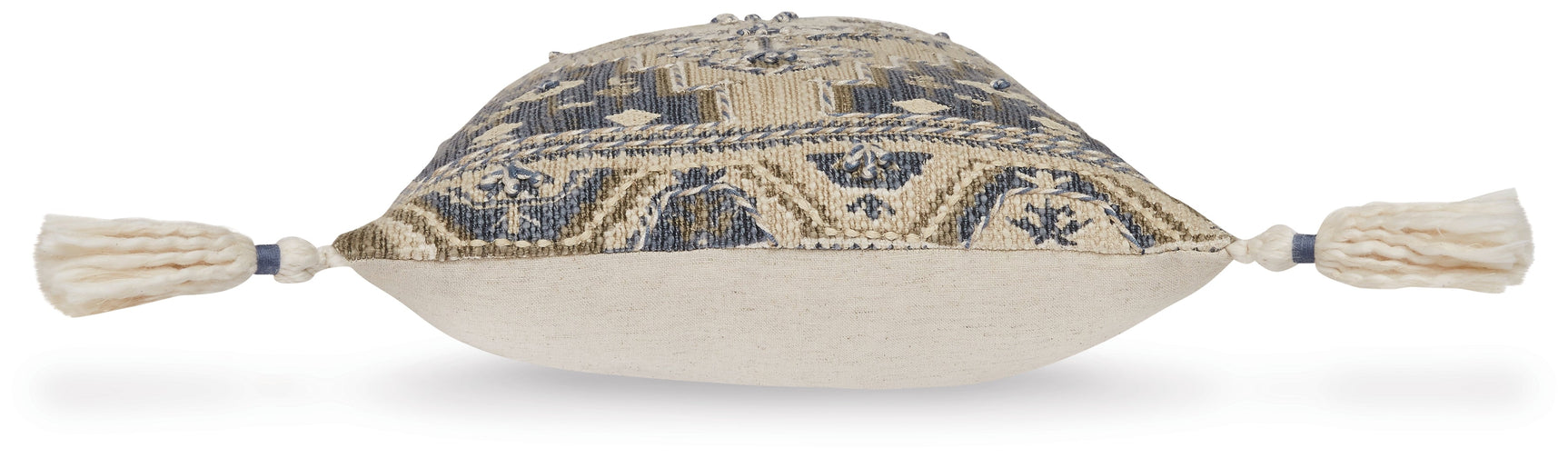 Winbury Pillow Back View with Solid Ivory Fabric