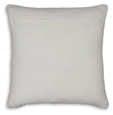 Nashlin white and rust striped throw pillow detail