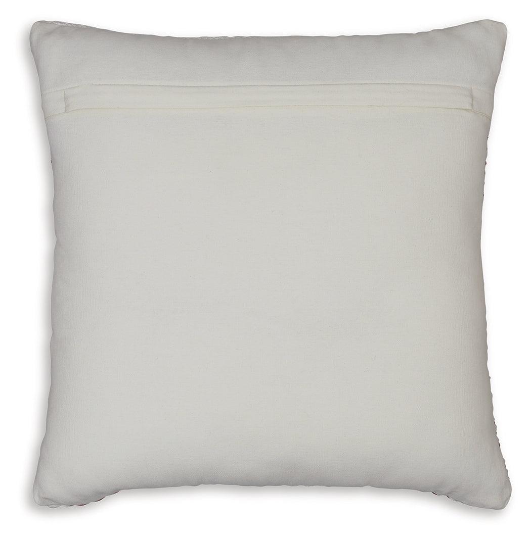 Nashlin white and rust striped throw pillow detail