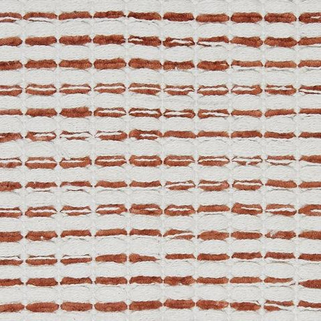 Nashlin fabric swatch showing white and rust stripes