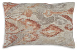 Aprover Pillow side angle showing ikat pattern