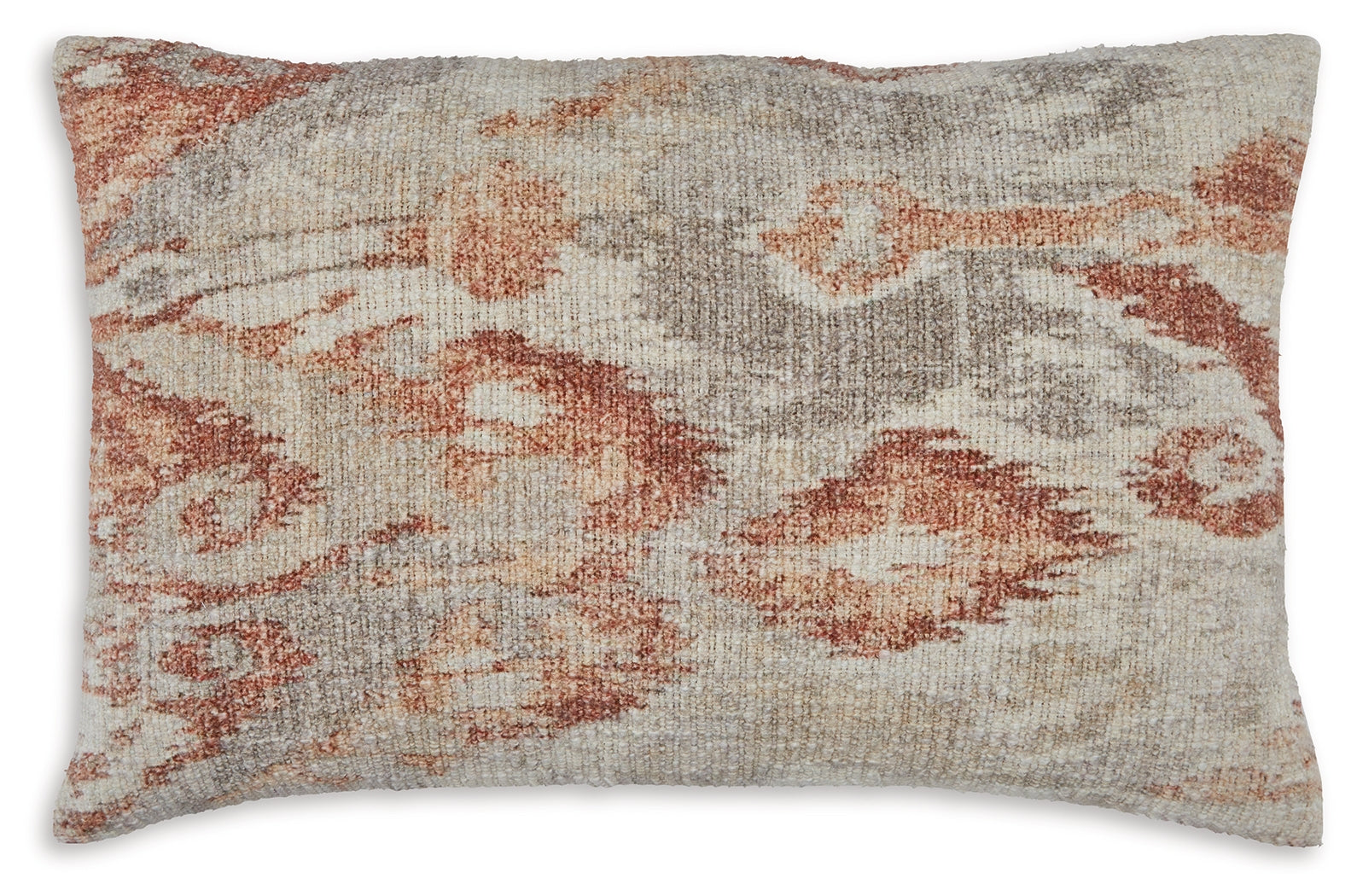 Aprover Pillow side angle showing ikat pattern