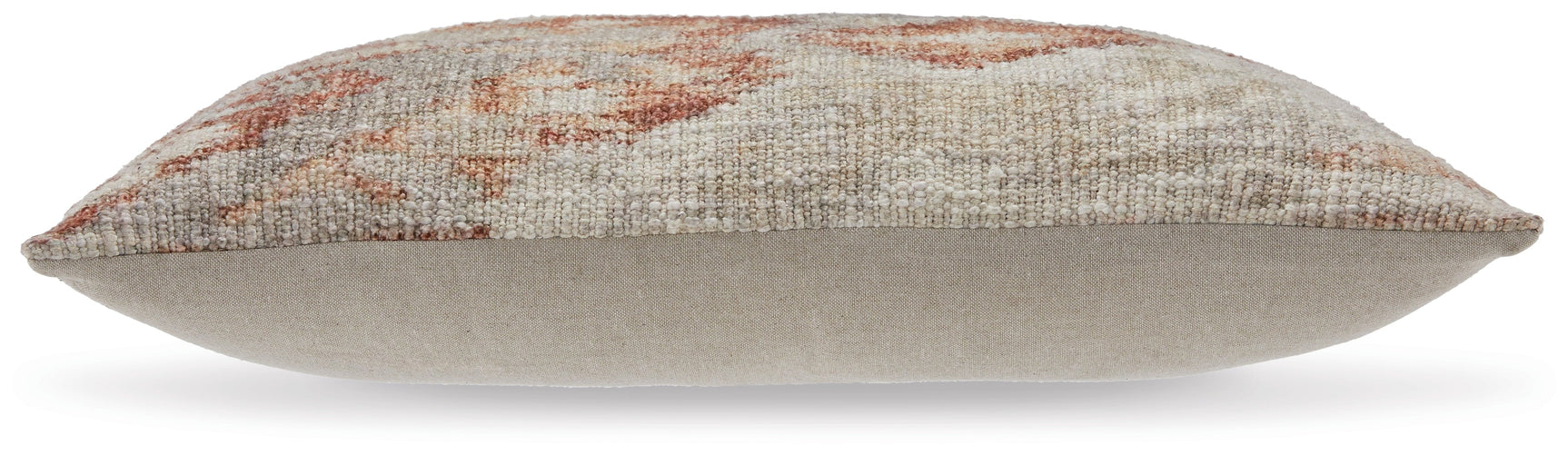 Aprover Pillow back view with solid ivory reverse
