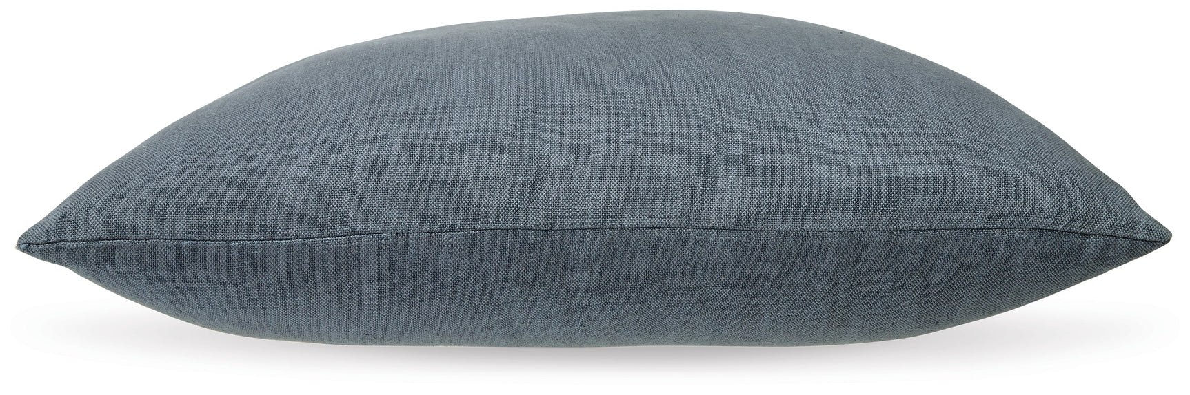 Back view of Thaneville Blue Pillow with zipper closure visible