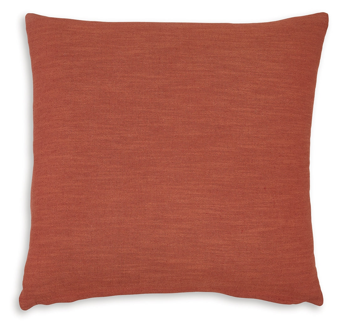 Thaneville rust accent pillow side view