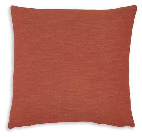 Thaneville rust accent pillow side view