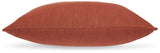 Thaneville rust accent pillow back view