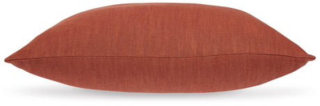 Thaneville rust accent pillow back view