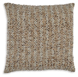 Side view of Vorlane pillow showing woven striped texture