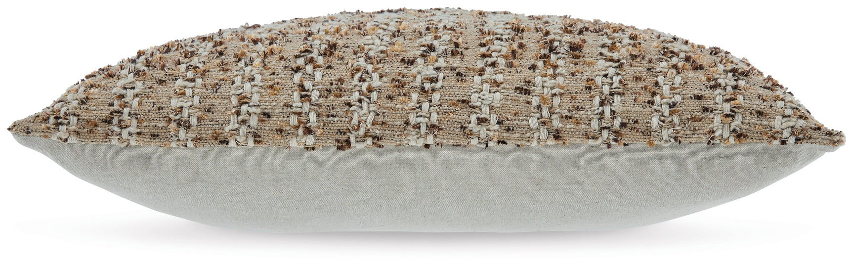 Back view of Vorlane pillow with zipper closure