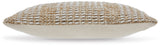 Hathby pillow back view with solid ivory reverse