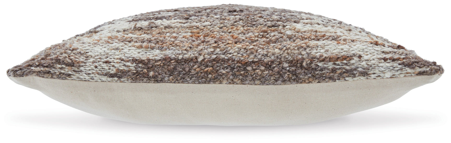 Back view of Nealton Pillow showing solid ivory cotton reverse