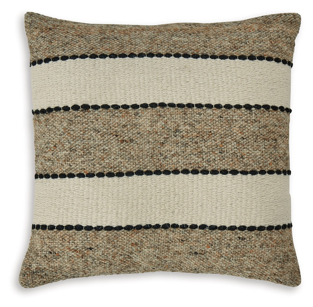 Rueford brown black natural striped pillow side angle