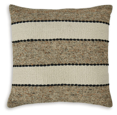 Rueford brown black natural striped pillow side angle