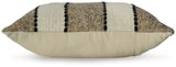 Rueford brown black natural striped pillow back view