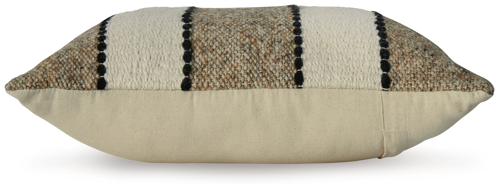 Rueford brown black natural striped pillow back view