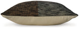 Adrielton plaid pillow back with solid tan fabric