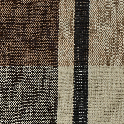 Adrielton fabric swatch showing black, brown and tan colors
