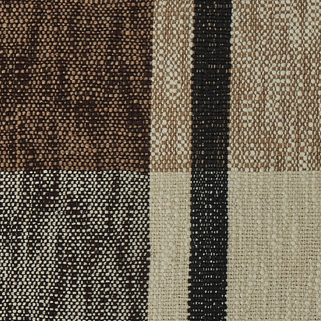 Adrielton fabric swatch showing black, brown and tan colors
