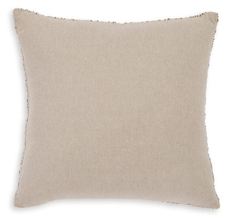 Close-up of zipper closure on Abler decorative pillow