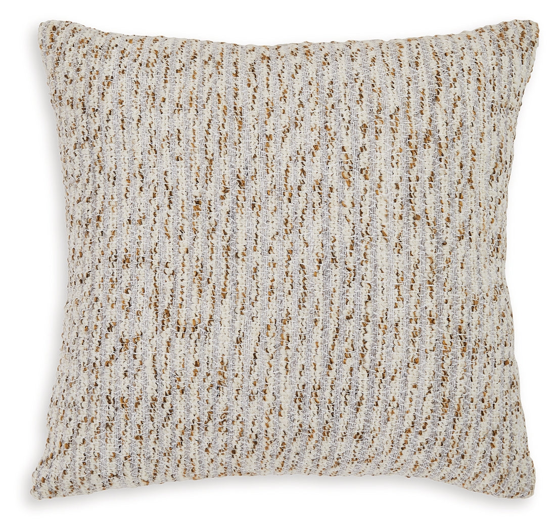 Side view of Abler decorative pillow showing fabric texture