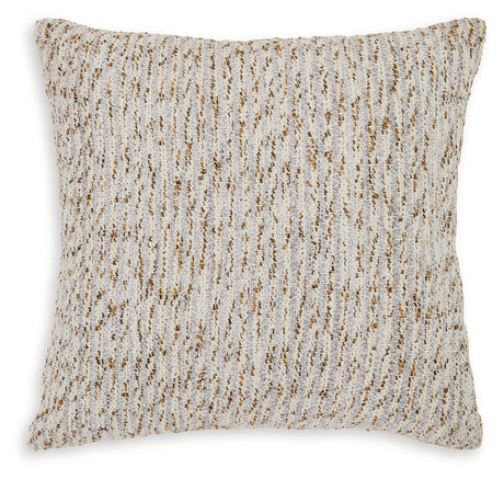 Side view of Abler decorative pillow showing fabric texture