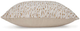 Back view of Abler decorative pillow with solid tan cotton reverse