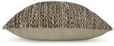Jayner Multi-Color Chevron Accent Pillow back showing solid tan reverse