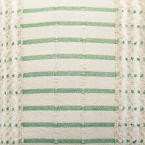 Fabric swatch highlighting handwoven striped pattern