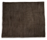 Folded Alsonwell Brown Faux Fur Throw showing texture