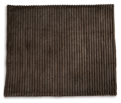 Folded Alsonwell Brown Faux Fur Throw showing texture